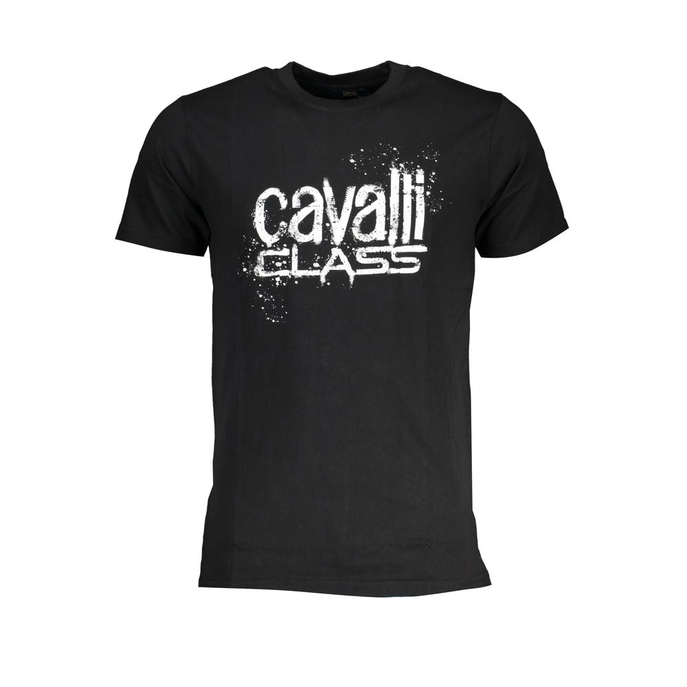 Cavalli Class Schwarzes T-Shirt aus Baumwolle