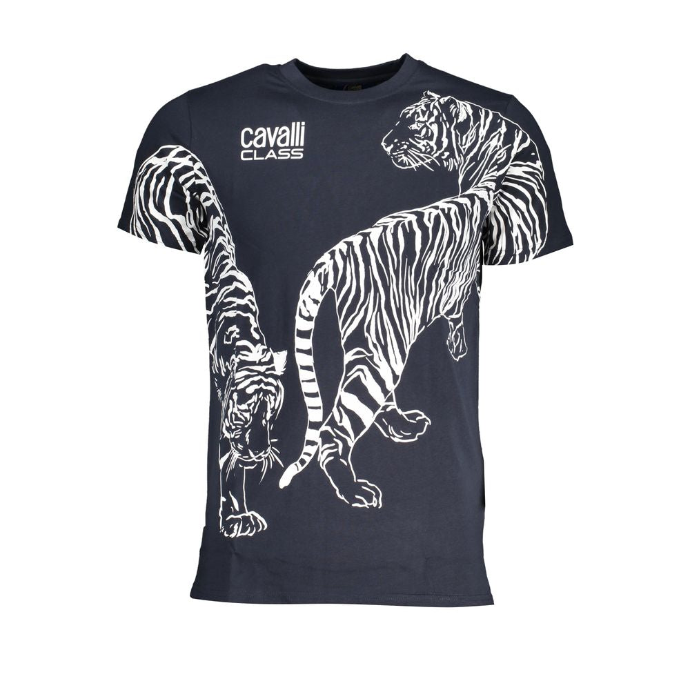 Cavalli Class T-Shirt aus blauer Baumwolle