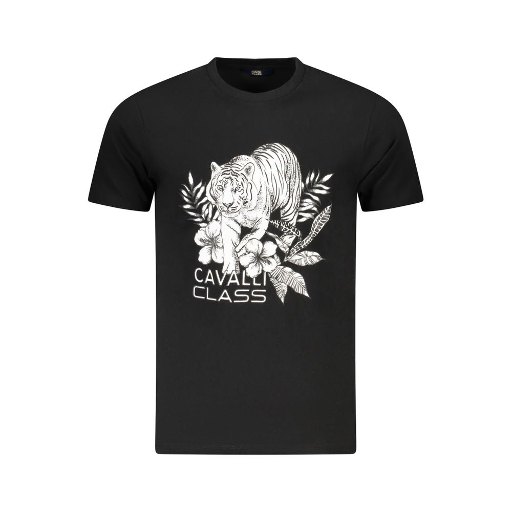 Cavalli Class Schwarzes Baumwolle Männer T-Shirt