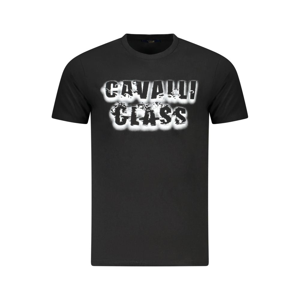 Cavalli Class Schwarzes Baumwolle Männer T-Shirt
