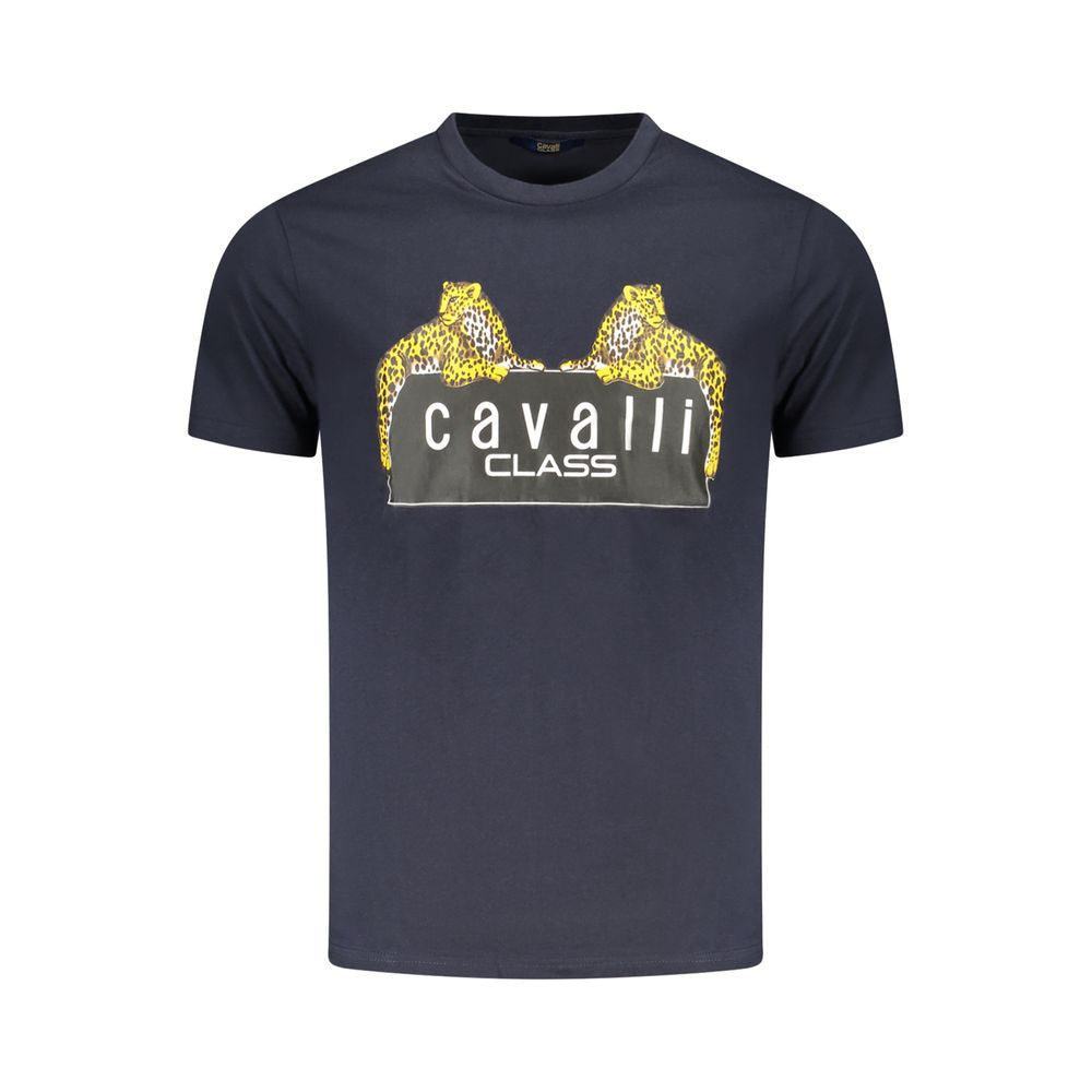 Cavalli Class Blau Baumwolle Männer T-Shirt