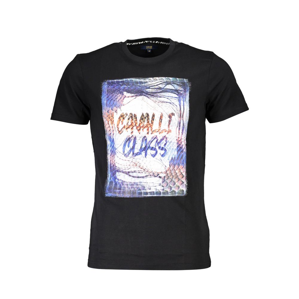 Cavalli Class Schwarzes Baumwolle Männer T-Shirt