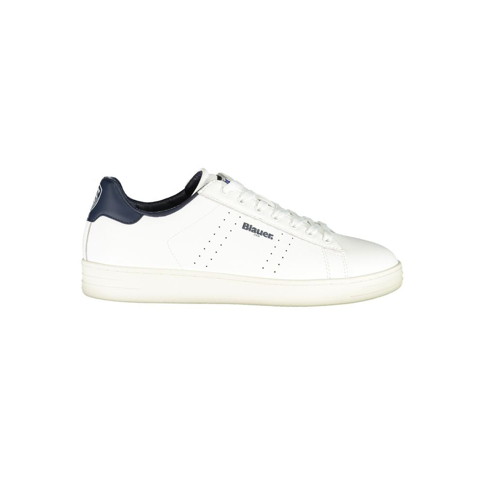 Blauer Weißes Leder Herren Sneaker