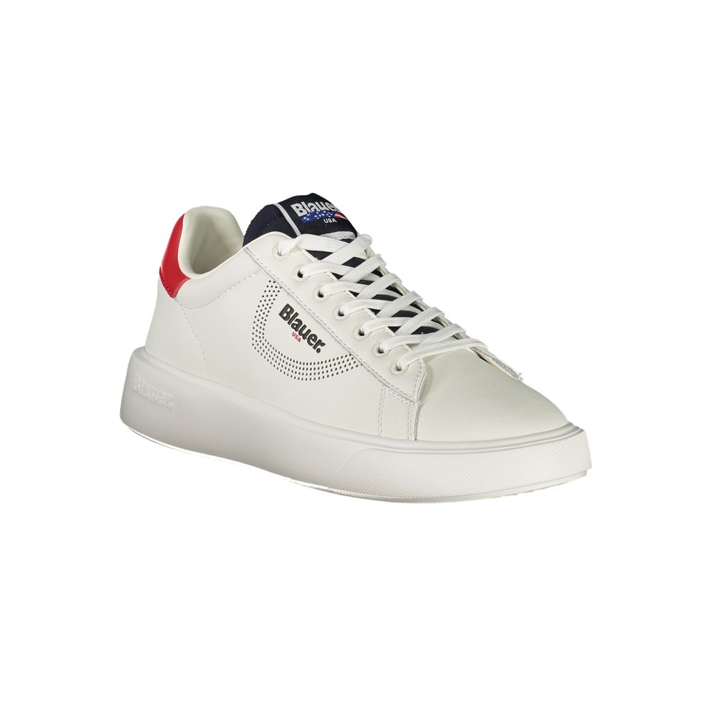 Blauer Weißes Leder Herren Sneaker