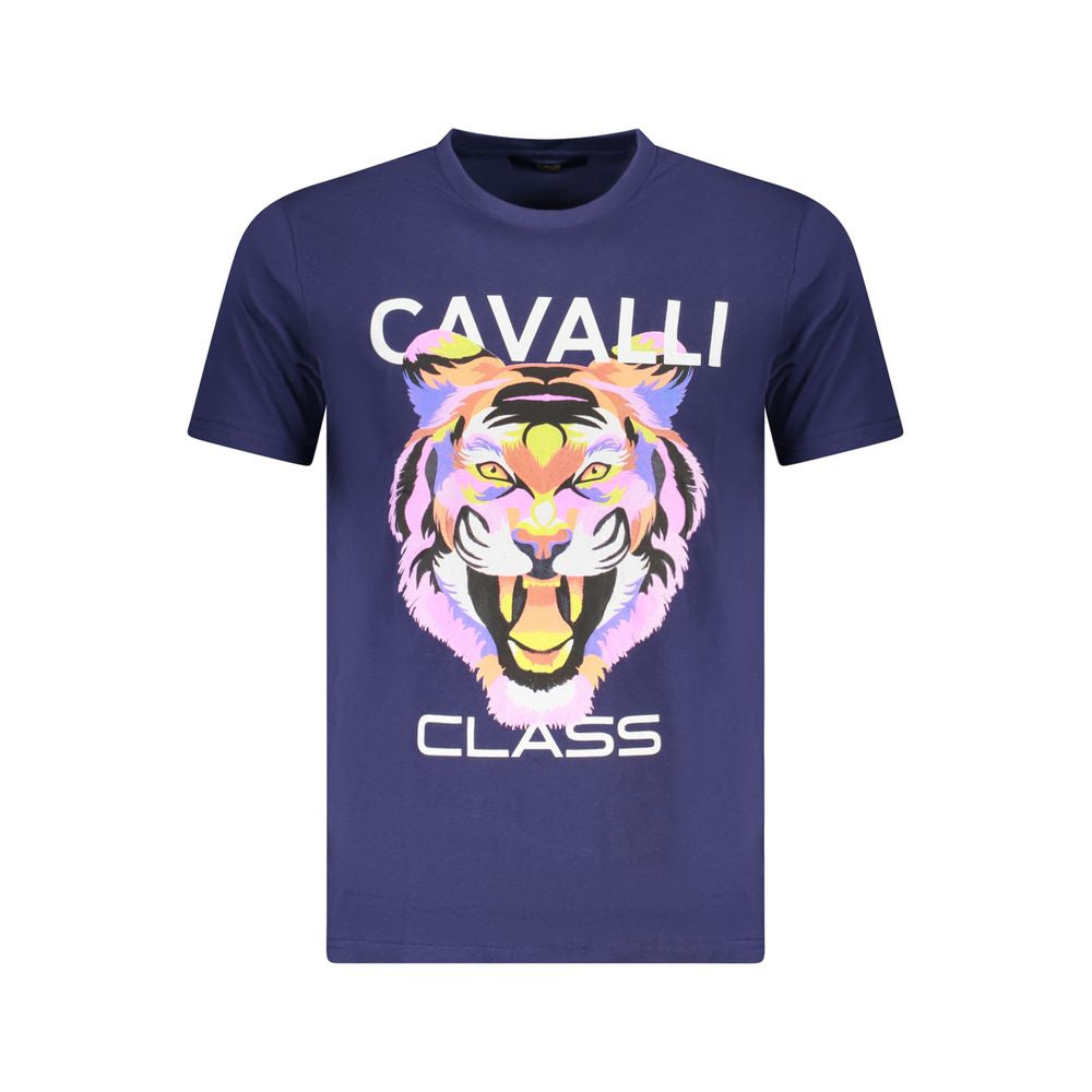 Cavalli Class Blau Baumwolle Männer T-Shirt