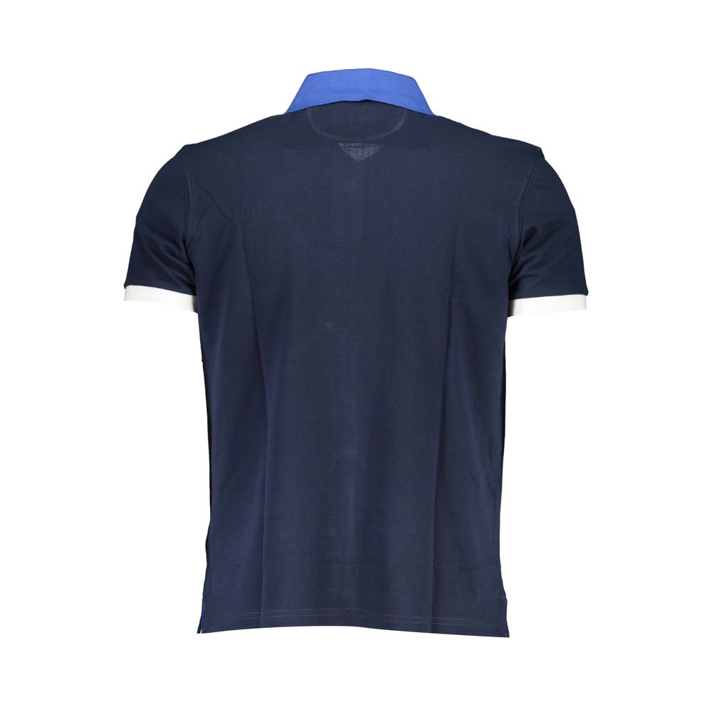 La Martina Blaues Herren-Poloshirt aus Baumwolle