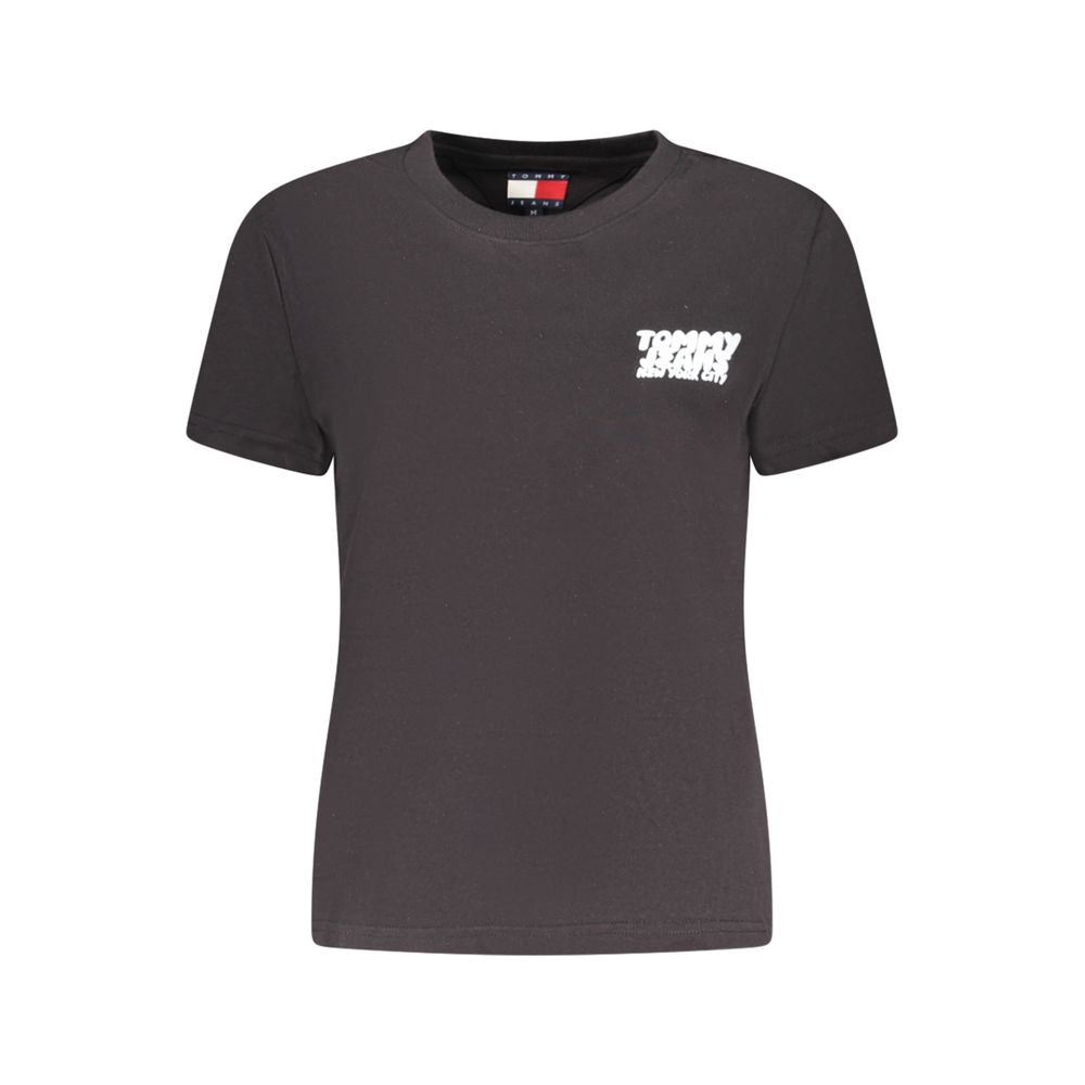 Tommy Hilfiger Schwarzes Baumwoll-T-Shirt für Frauen