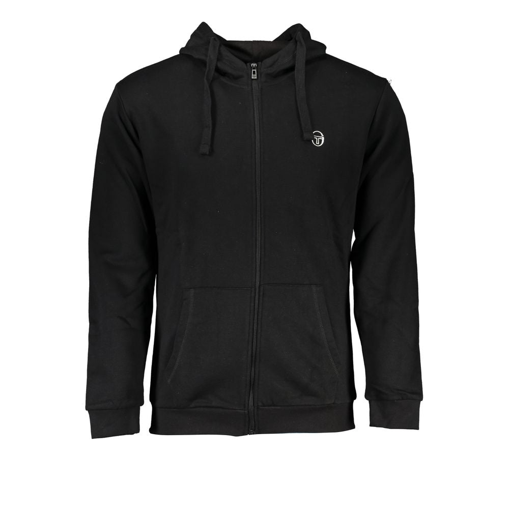 Sergio Tacchini Schwarzer Baumwollpullover mit Kapuze für Männer