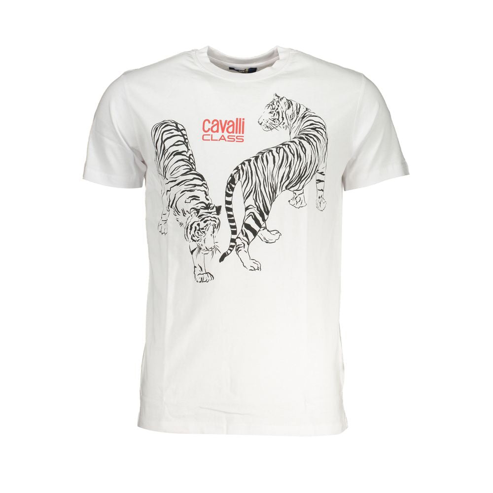 Cavalli Class T-Shirt aus weißer Baumwolle
