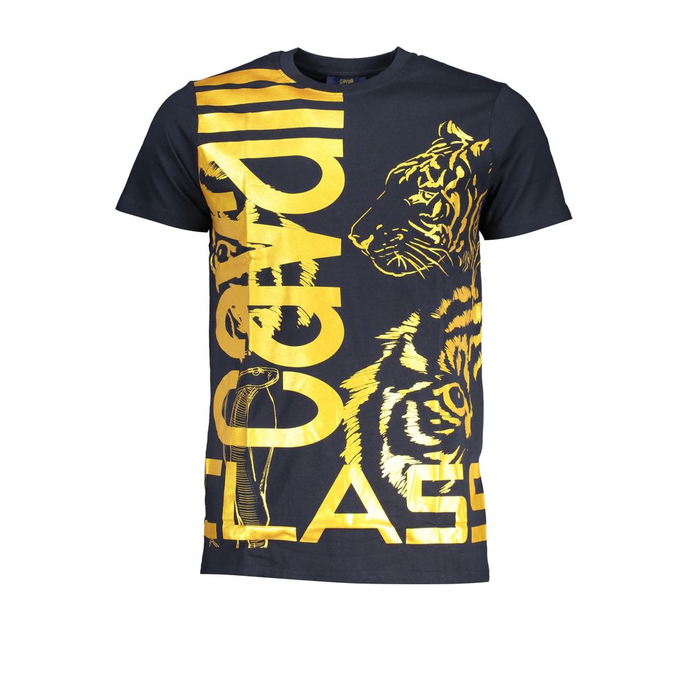 Cavalli Class T-Shirt aus blauer Baumwolle