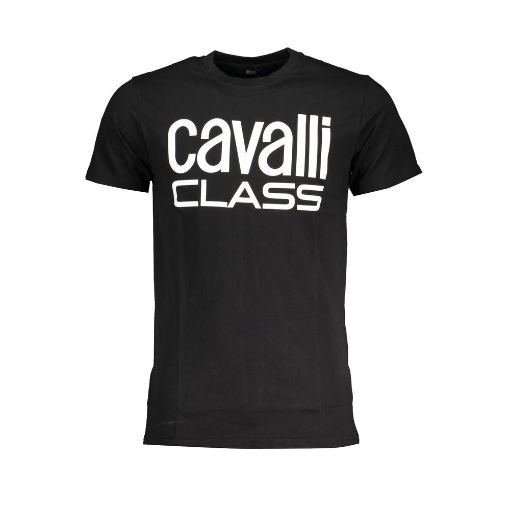 Cavalli Class Schwarzes T-Shirt aus Baumwolle