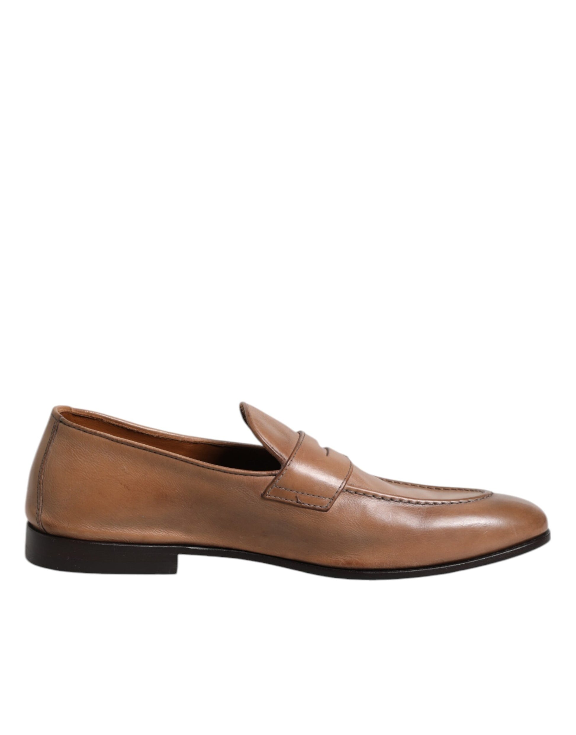 Brunello Cucinelli Braun Leder Loafer Kleid Schuhe