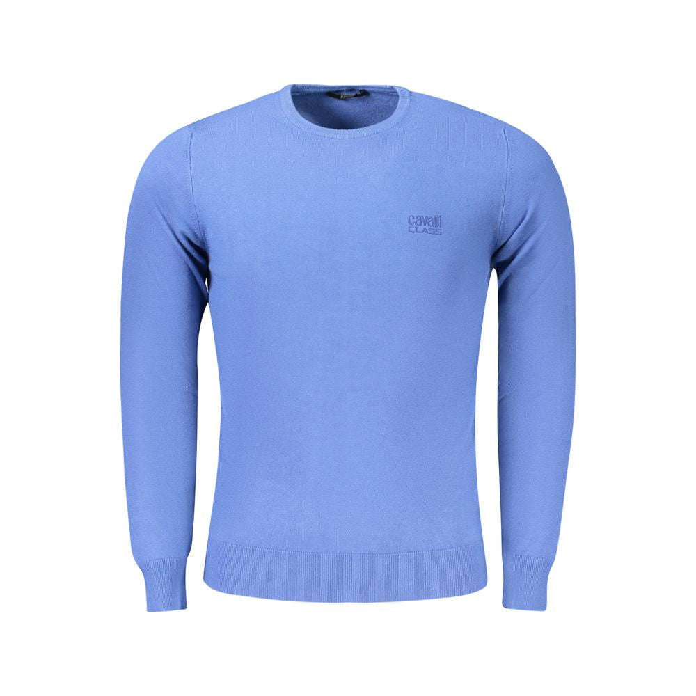 Cavalli Class Blauer Viskose Pullover für Männer