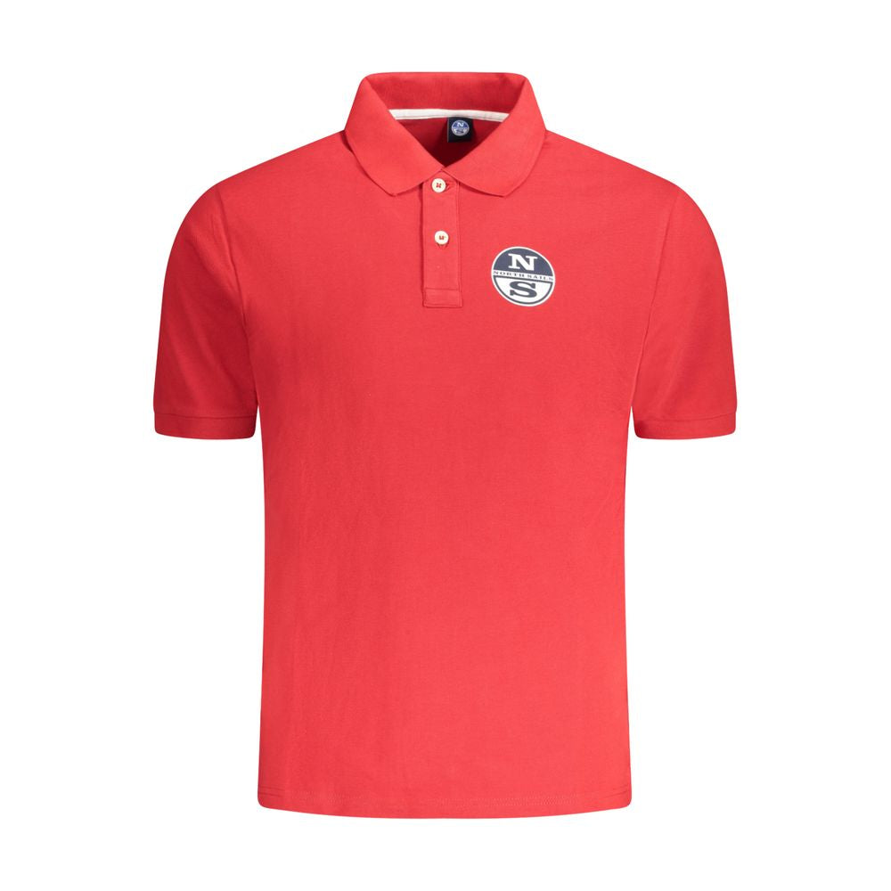 North Sails Rotes Baumwoll-Poloshirt für Männer
