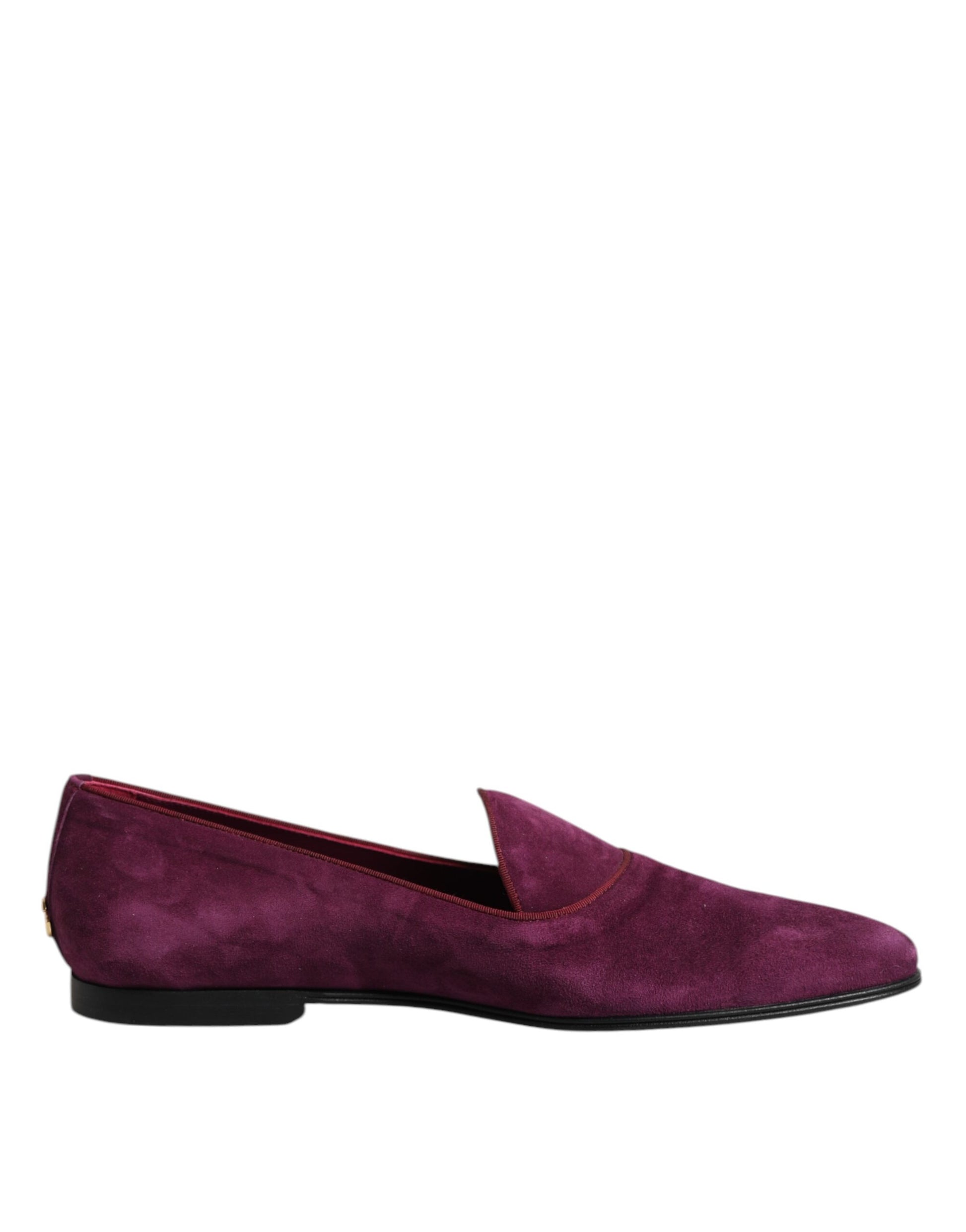 Dolce & Gabbana Lila Samt Slip On Loafers Formelle Schuhe