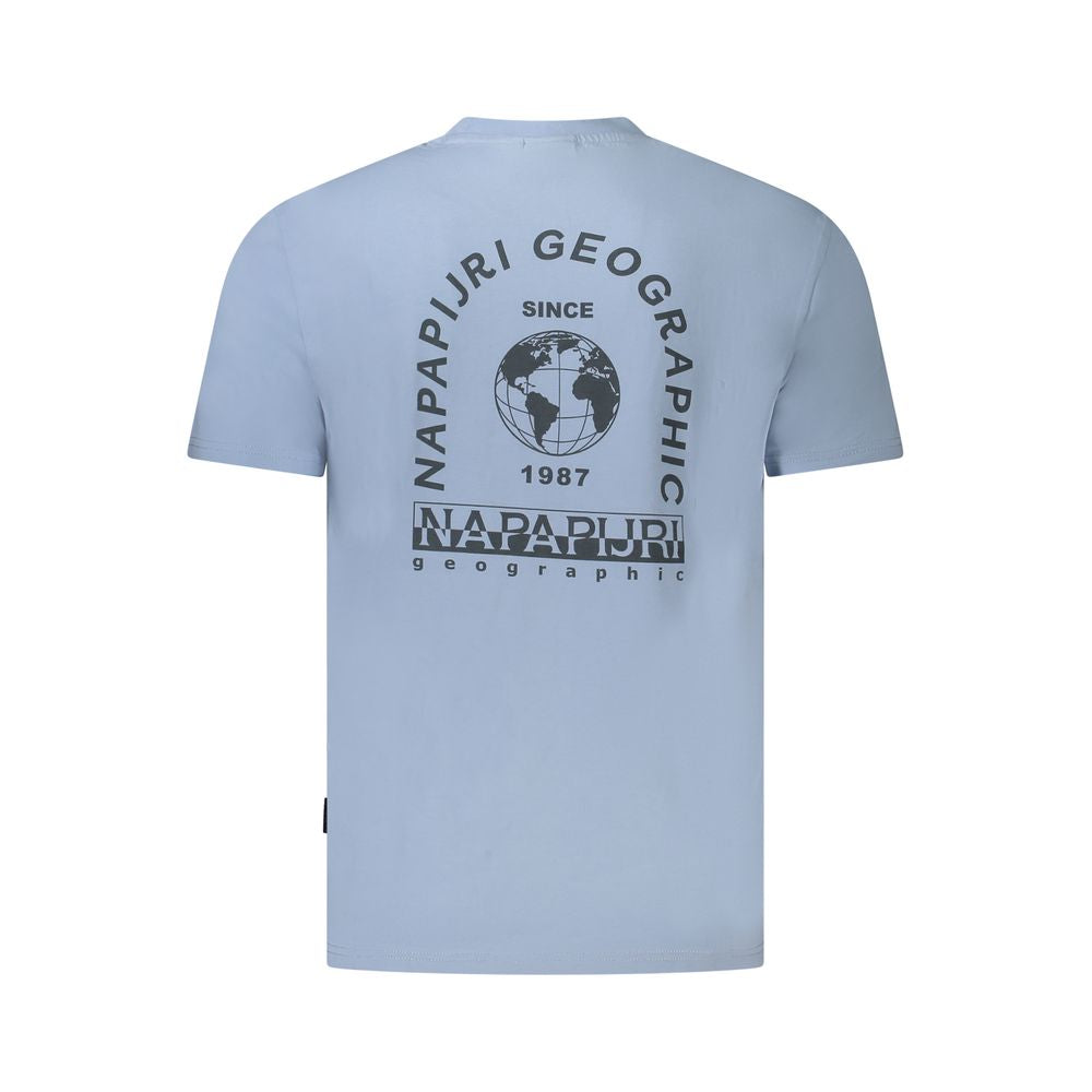 Napapijri Hellblaues Baumwolle Herren T-Shirt