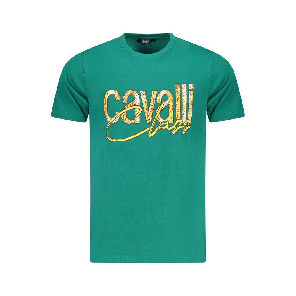 Cavalli Class Grünes Baumwolle Männer T-Shirt
