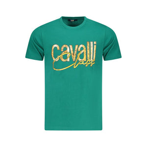 Cavalli Class Grünes Baumwolle Männer T-Shirt