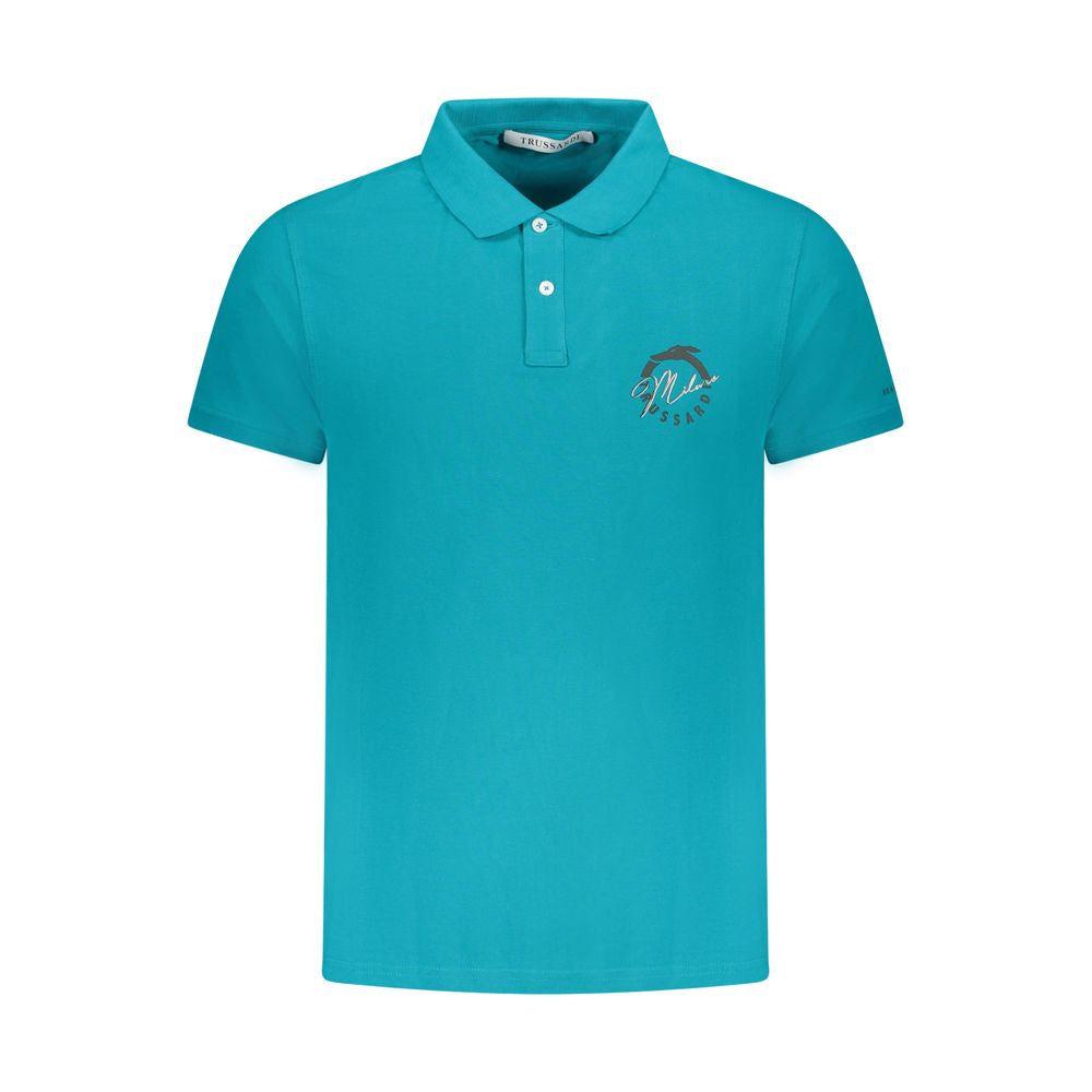 Trussardi Hellblaues Baumwoll-Poloshirt für Männer