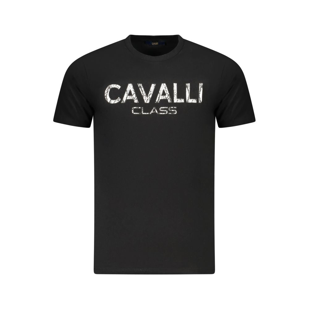 Cavalli Class Schwarzes Baumwolle Männer T-Shirt