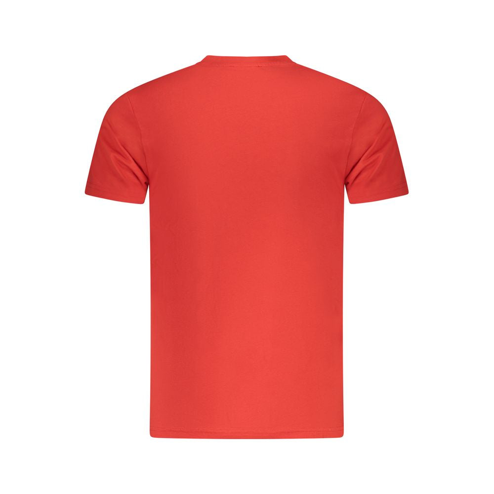 Cavalli Class Rotes Baumwolle Männer T-Shirt