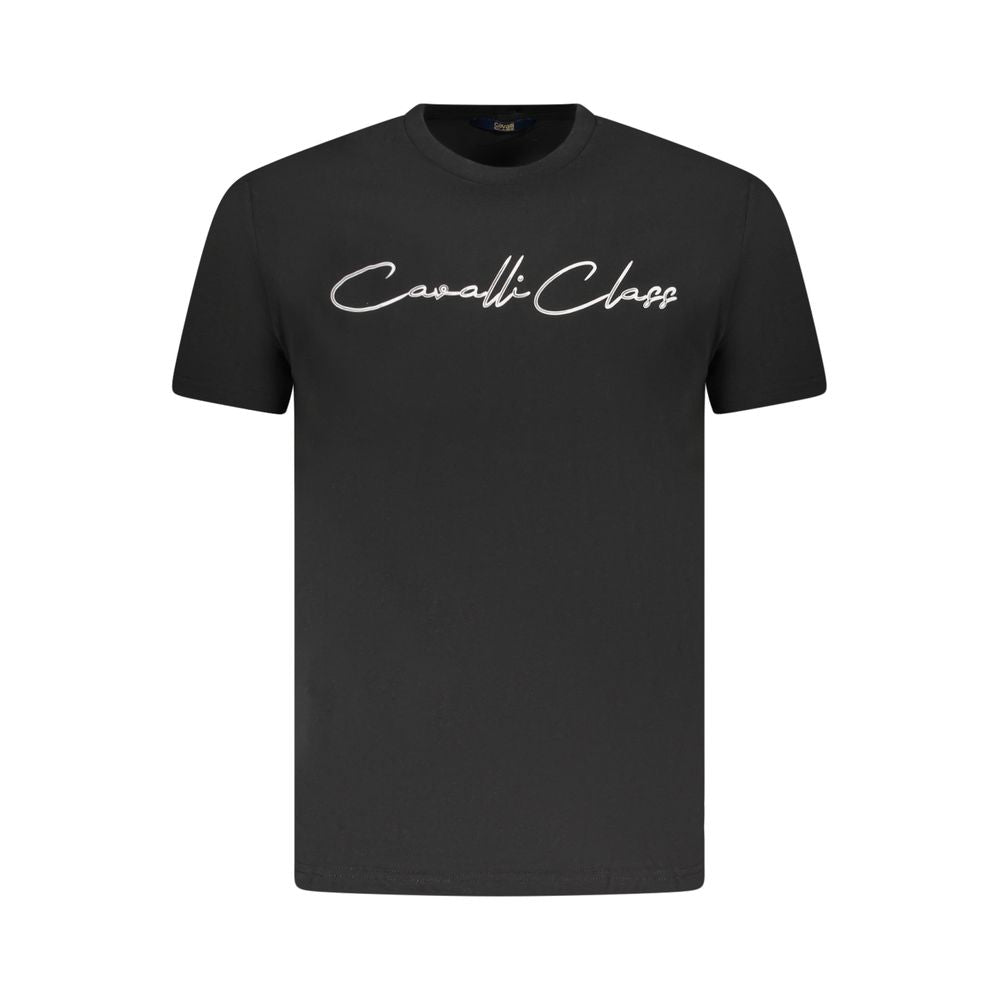 Cavalli Class Schwarzes Baumwolle Männer T-Shirt