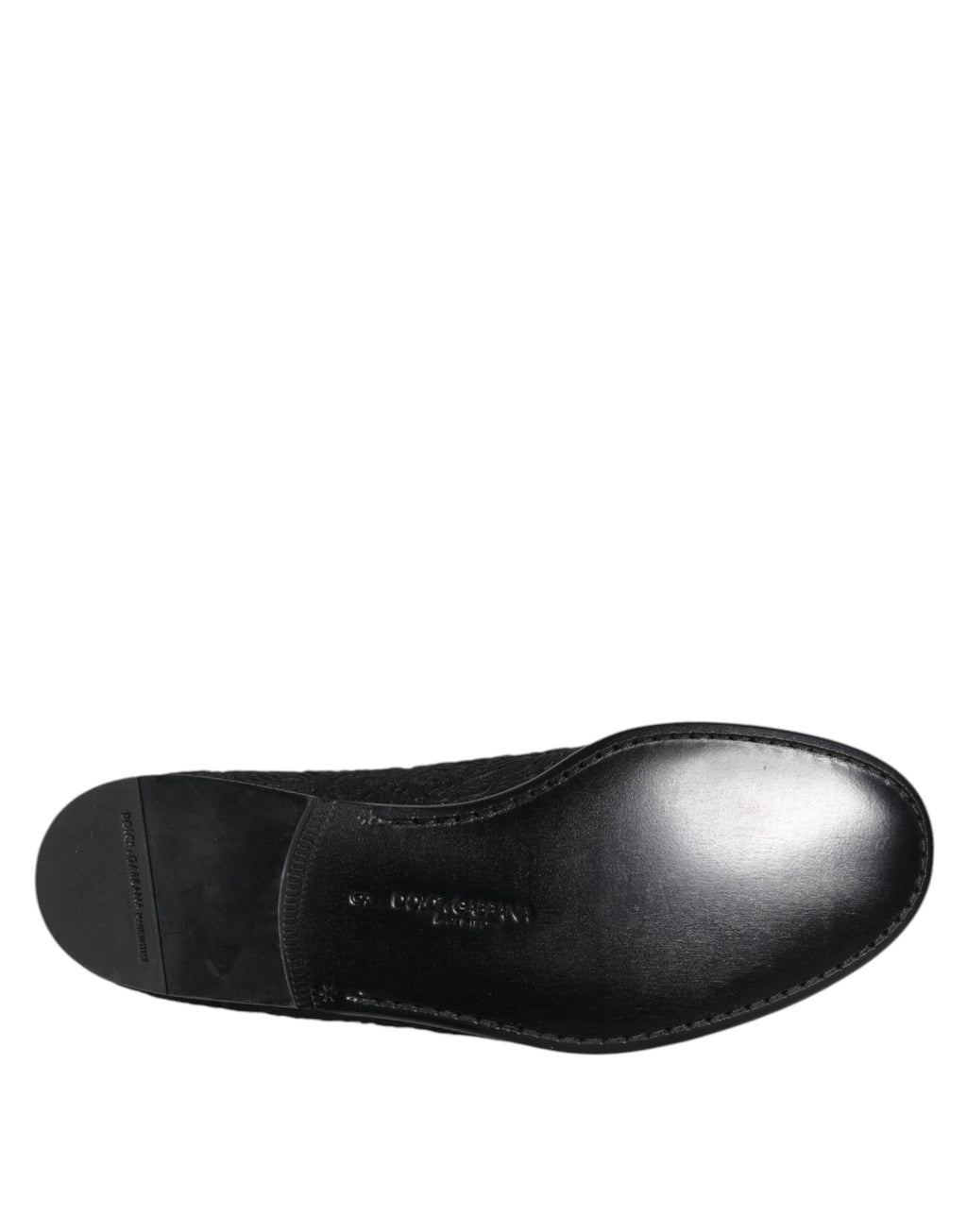 Dolce & Gabbana Schwarze Jacquard Slipper Formelle Schuhe