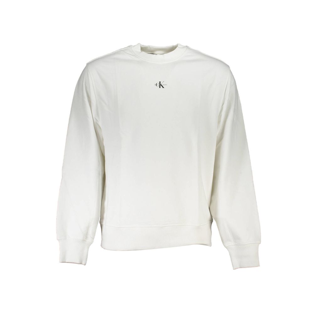 Calvin Klein Weißer Baumwollpullover für Männer