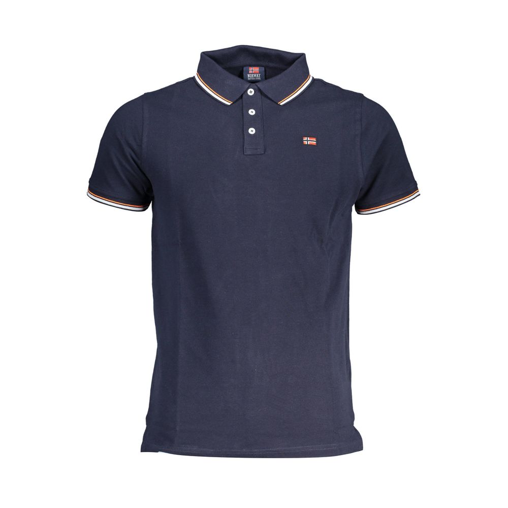 Norway 1963 Blaues Baumwoll-Poloshirt für Männer