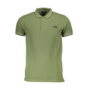 Cavalli Class Grünes Baumwoll-Poloshirt für Männer