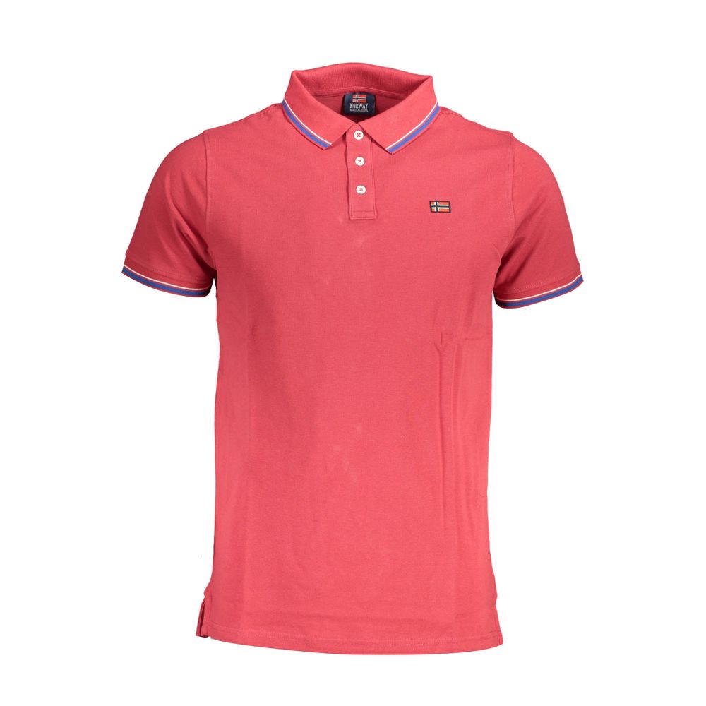 Norway 1963 Rotes Baumwoll-Poloshirt für Männer