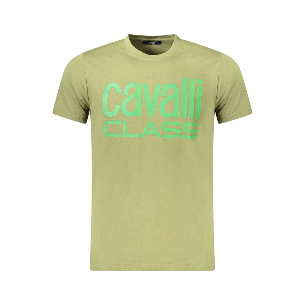 Cavalli Class Grünes Baumwolle Männer T-Shirt