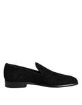Dolce & Gabbana Schwarze Wildleder-Slipper Formelle Schuhe