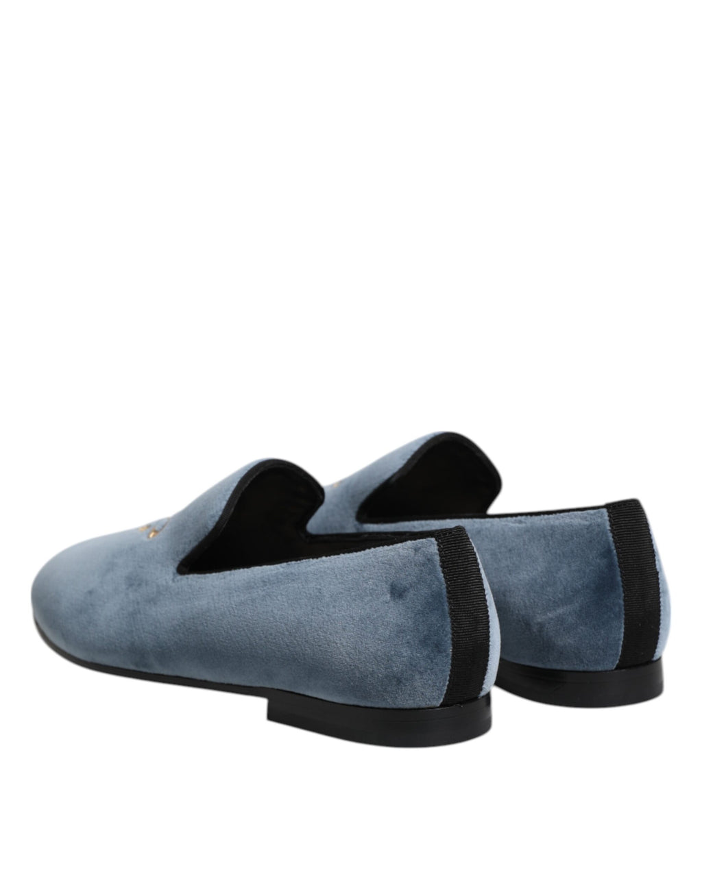 Dolce & Gabbana Blaue Samt-Slipper mit DG-Logo Festliche Schuhe