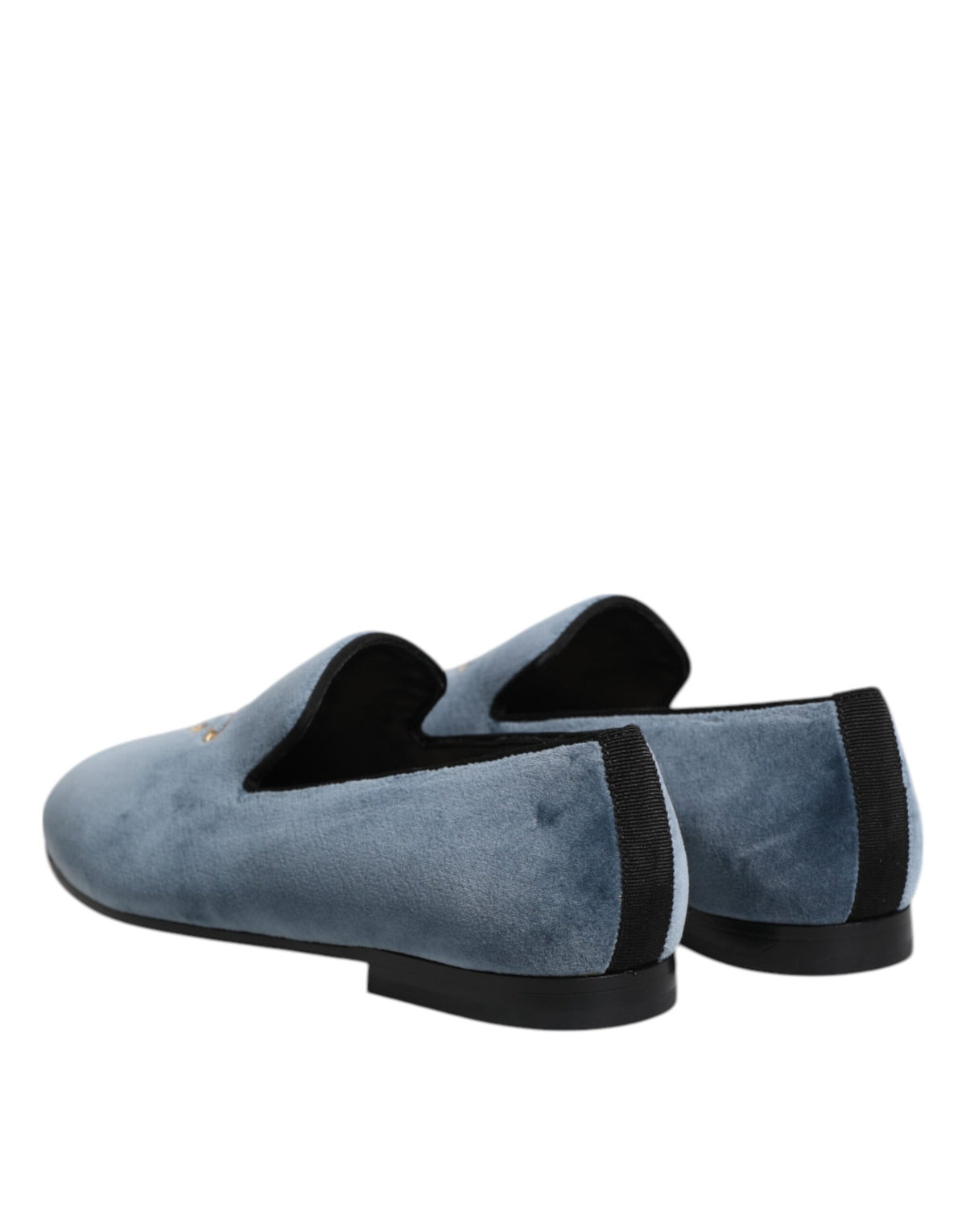 Dolce & Gabbana Blaue Samt-Slipper mit DG-Logo Festliche Schuhe