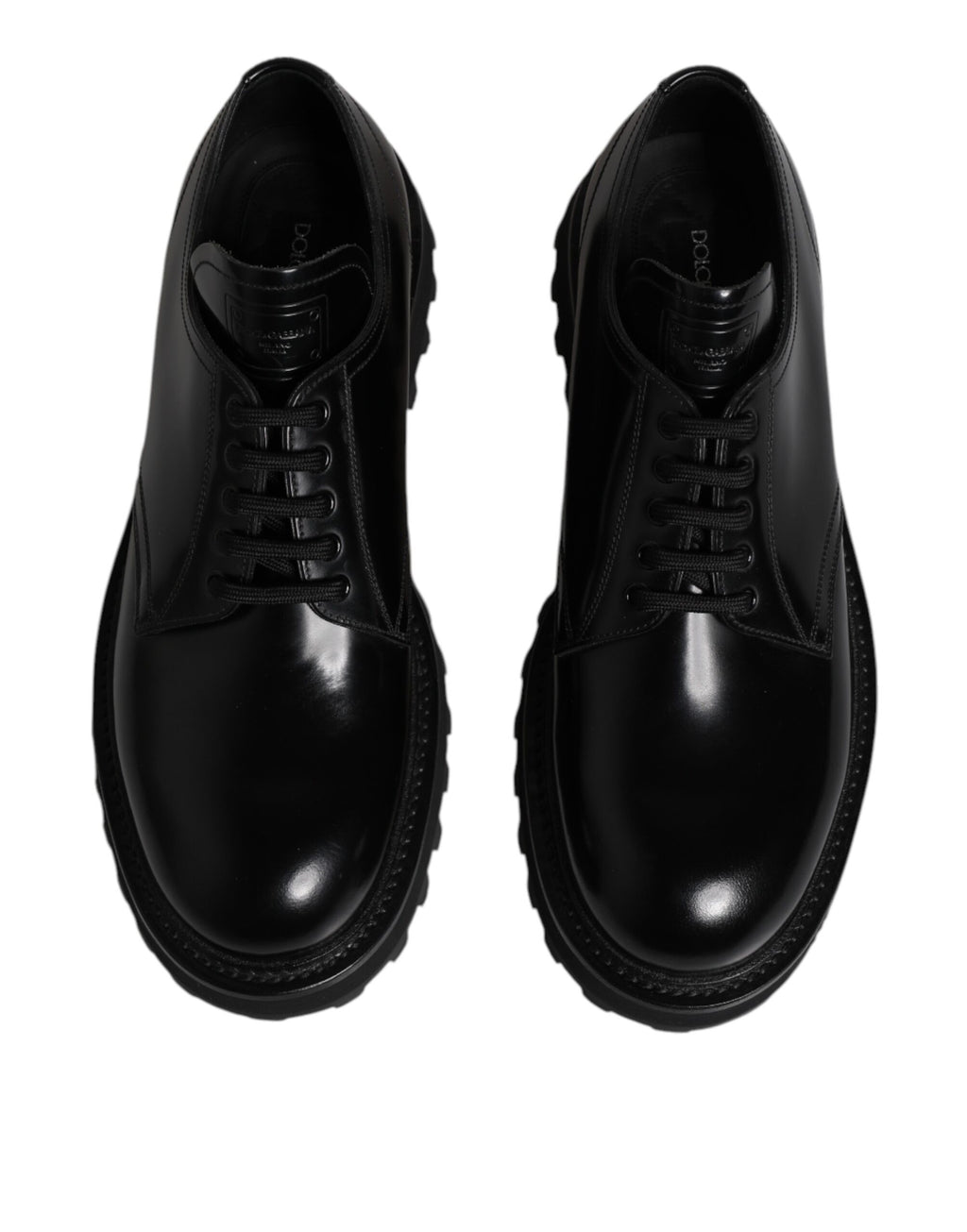 Dolce & Gabbana Schwarz Leder Lace Up Derby Männer Kleid Schuhe