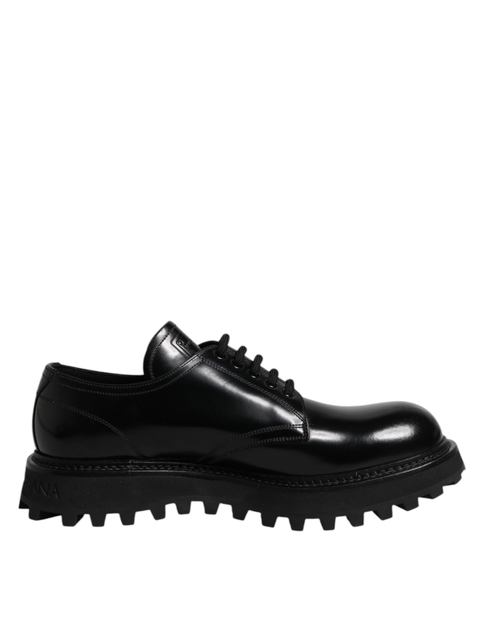 Dolce & Gabbana Schwarz Leder Lace Up Derby Männer Kleid Schuhe