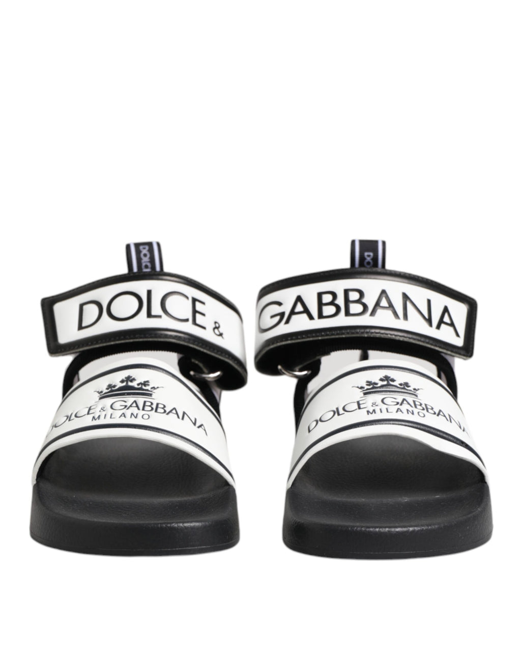 Dolce & Gabbana Schwarz Weiß DG Logo Slides Sandalen Schuhe