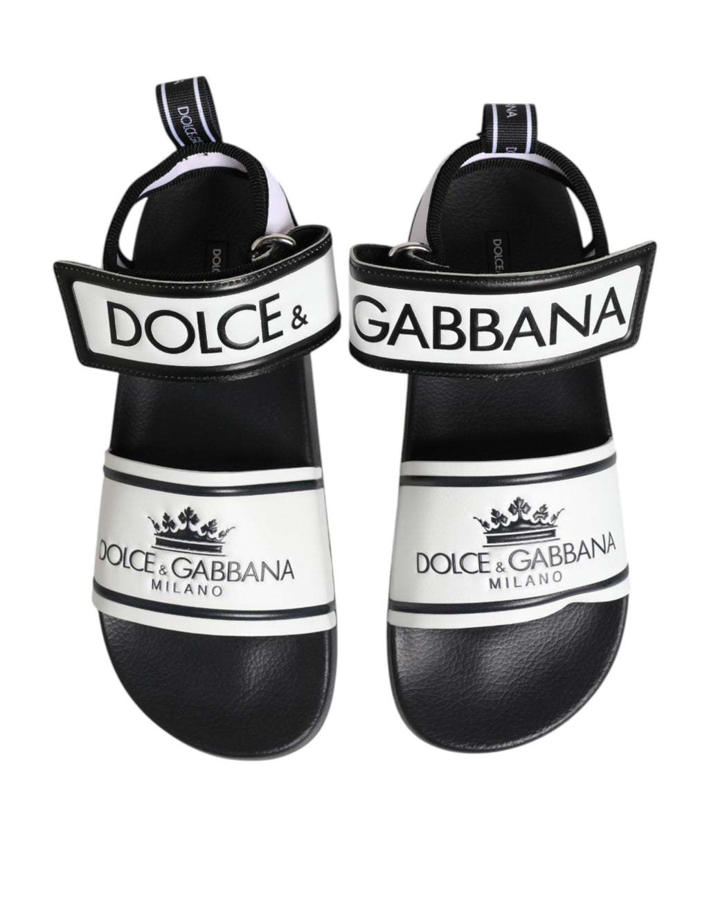 Dolce & Gabbana Schwarz Weiß DG Logo Slides Sandalen Schuhe