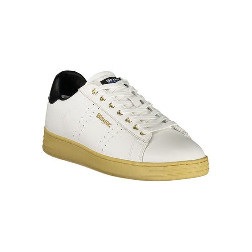 Blauer Weißes Leder Herren Sneaker