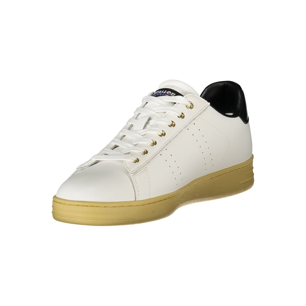Blauer Weißes Leder Herren Sneaker
