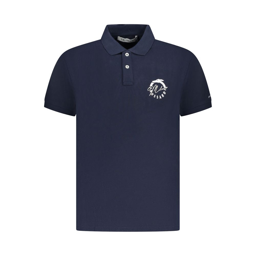 Trussardi Blaues Baumwoll-Poloshirt für Männer