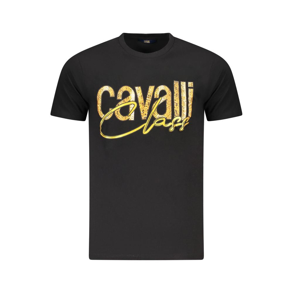 Cavalli Class Schwarzes Baumwolle Männer T-Shirt