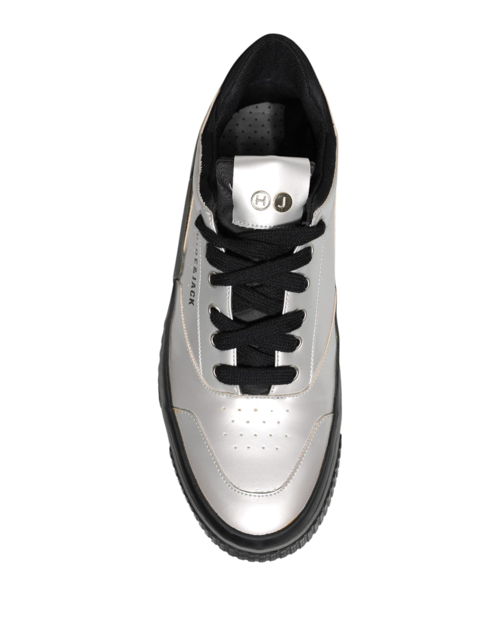 HIDE & JACK Metallic Silber Low Top Lace Up Sneakers Schuhe