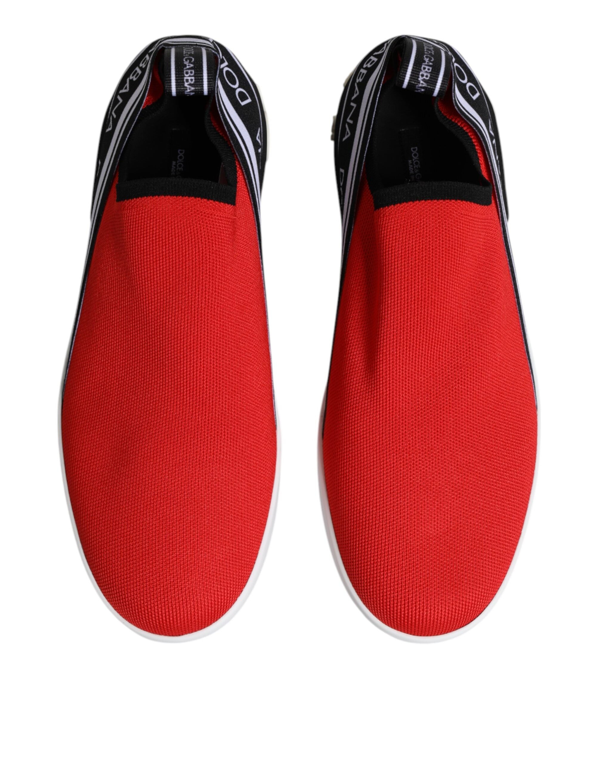 Dolce & Gabbana Rot Logo Low Top Slip On Männer Turnschuhe Schuhe