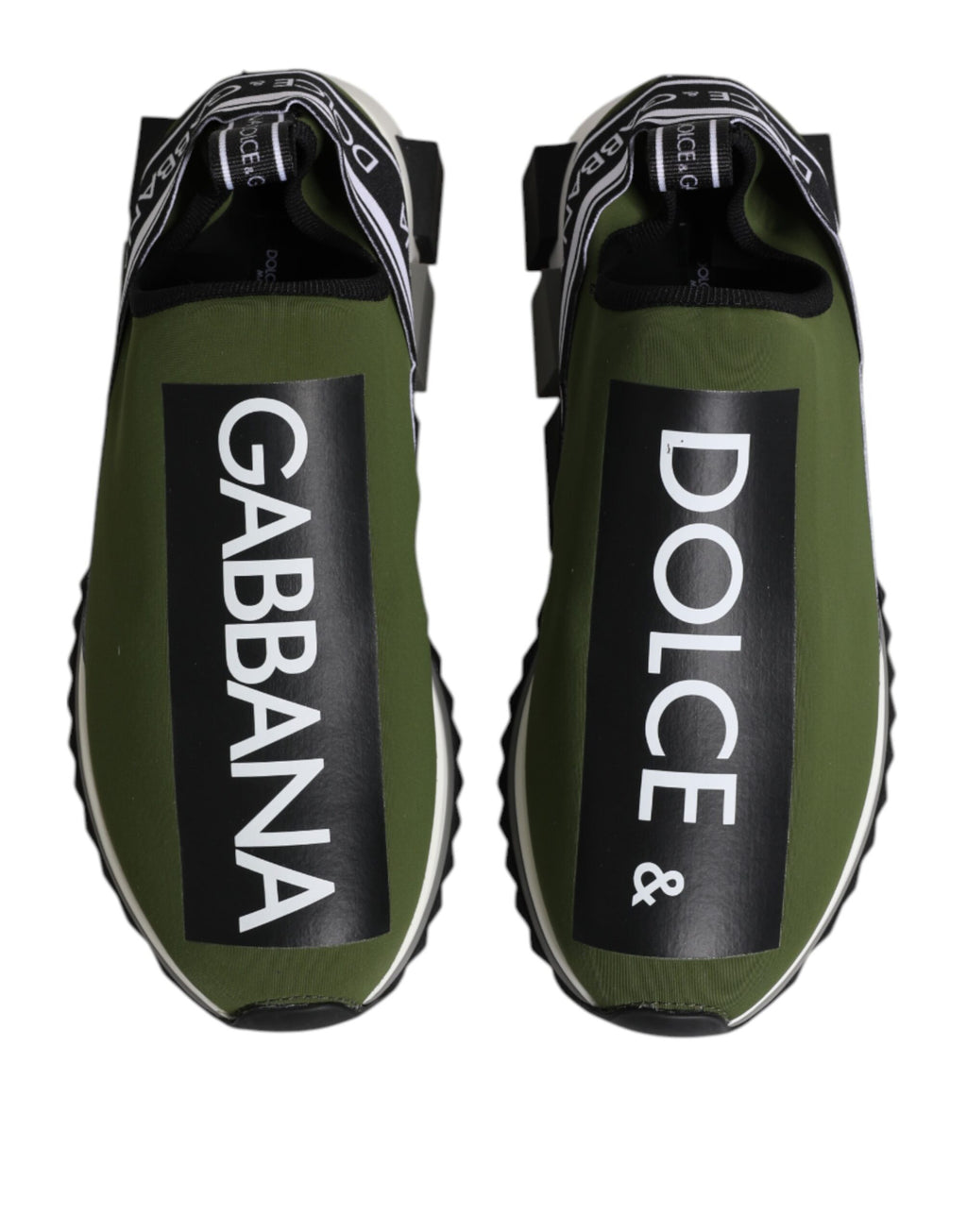 Dolce & Gabbana Grün Schwarz Slip On Sorrento Sneakers Schuhe