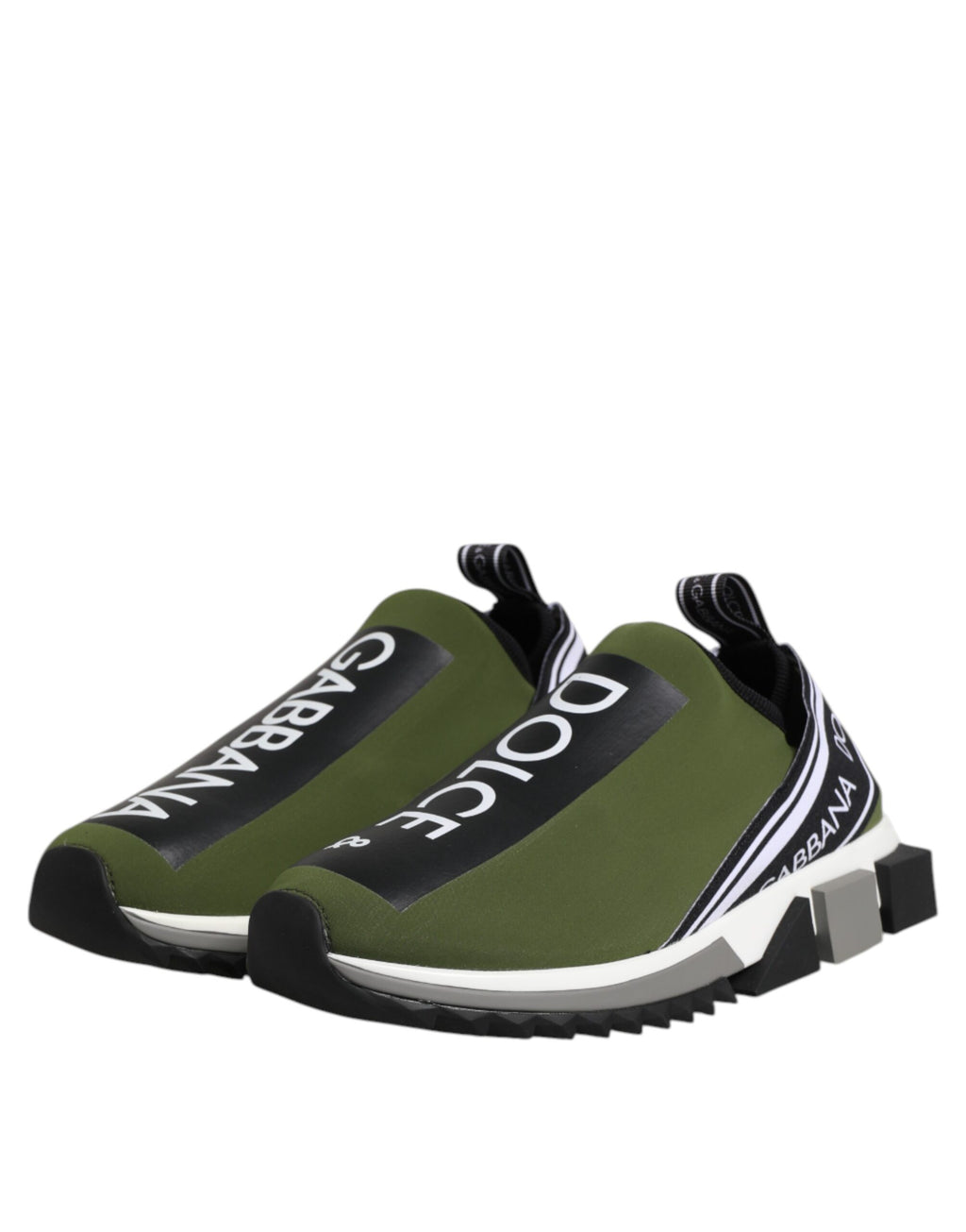 Dolce & Gabbana Grün Schwarz Slip On Sorrento Sneakers Schuhe