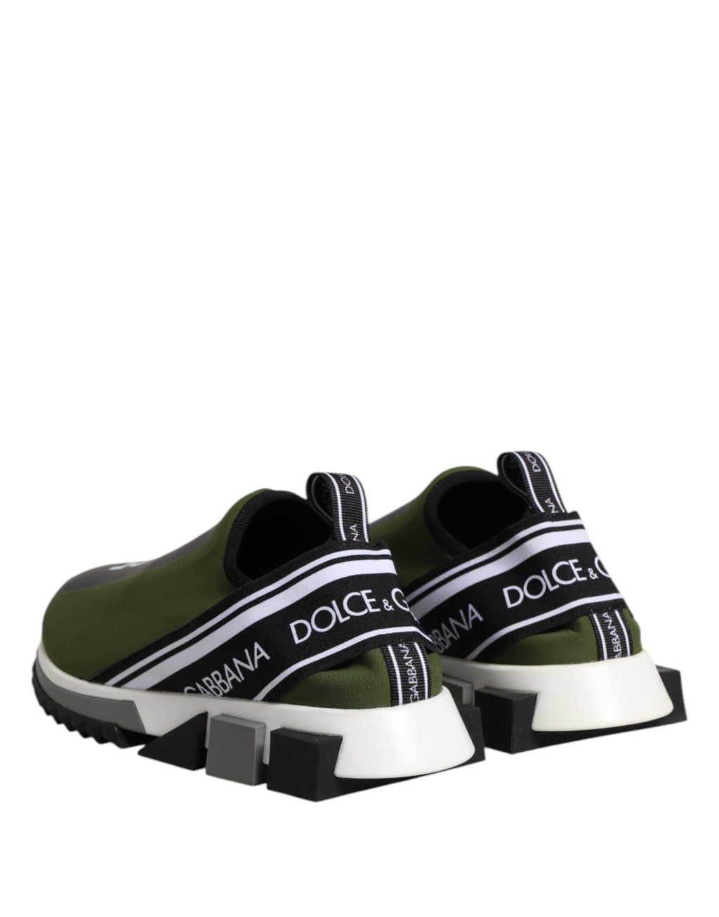 Dolce & Gabbana Grün Schwarz Slip On Sorrento Sneakers Schuhe