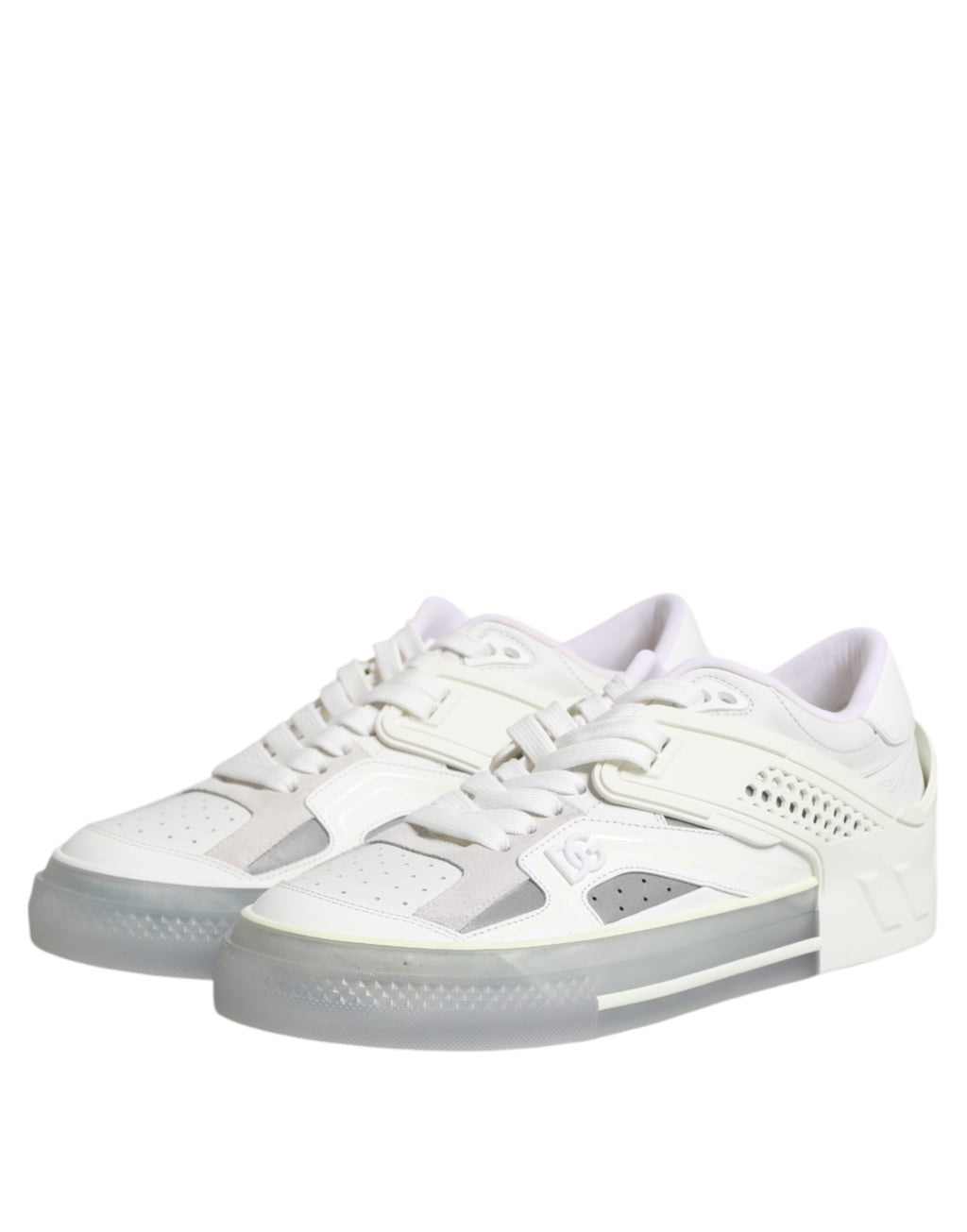Dolce & Gabbana Weiß Low Top DG Geprägte Männer Turnschuhe Schuhe