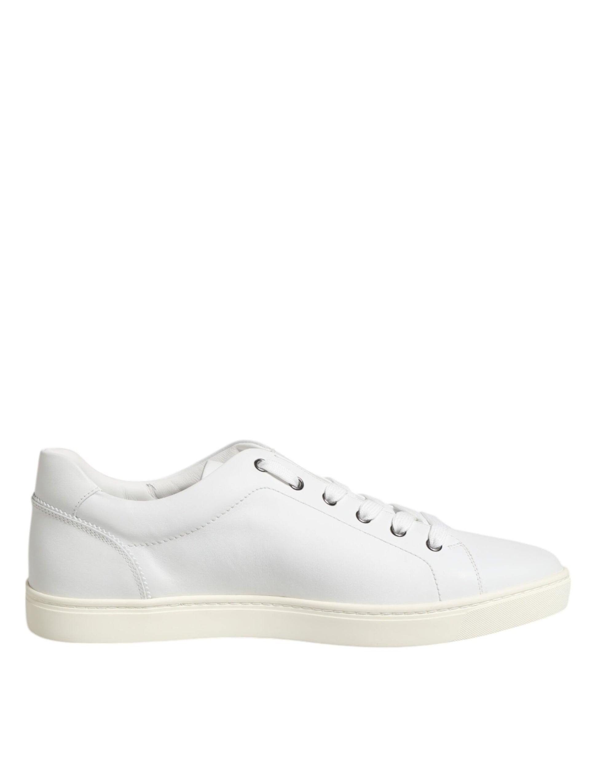 Dolce & Gabbana Weiß Leder Low Top Männer Turnschuhe Schuhe